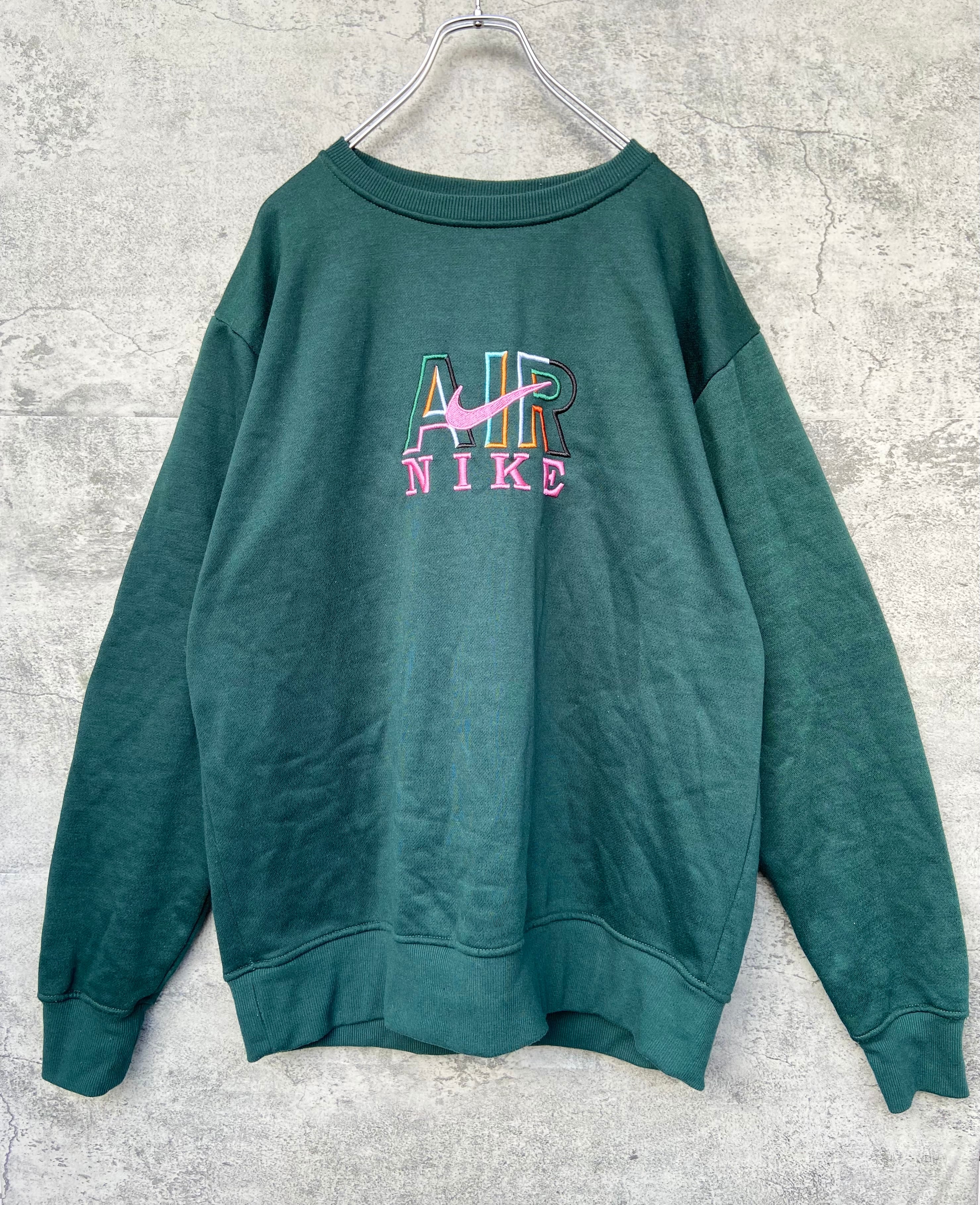 USA製 90s NIKE ナイキ スウェット 刺繍ロゴ 緑 オーバーサイズ vintage トレーナー | 【古着  らくふる】ビンテージ&リメイク専門のオンライン古着SHOP powered by BASE