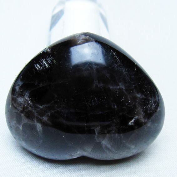 モリオン 置物 ハート 黒水晶 一点物 145-1910