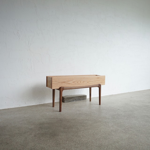プランターボックス オーク無垢 木製 鉢カバー 観葉植物 ウォールナット脚 PLANTER BOX OAK