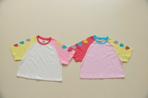 [Orangemom] Heart Color Block T-shirt (13/15) / [오렌지맘] 하트배색티셔츠 (13/15)