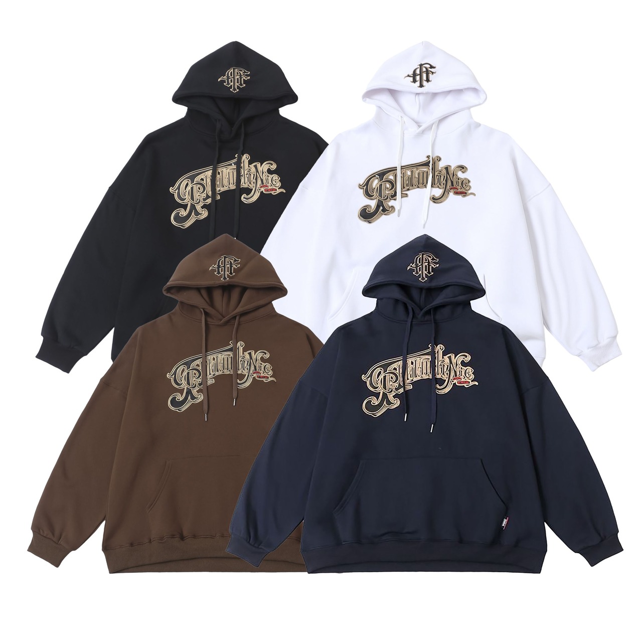 ストリート 裏起毛 Chicanoレタリング刺繍 パーカー T492