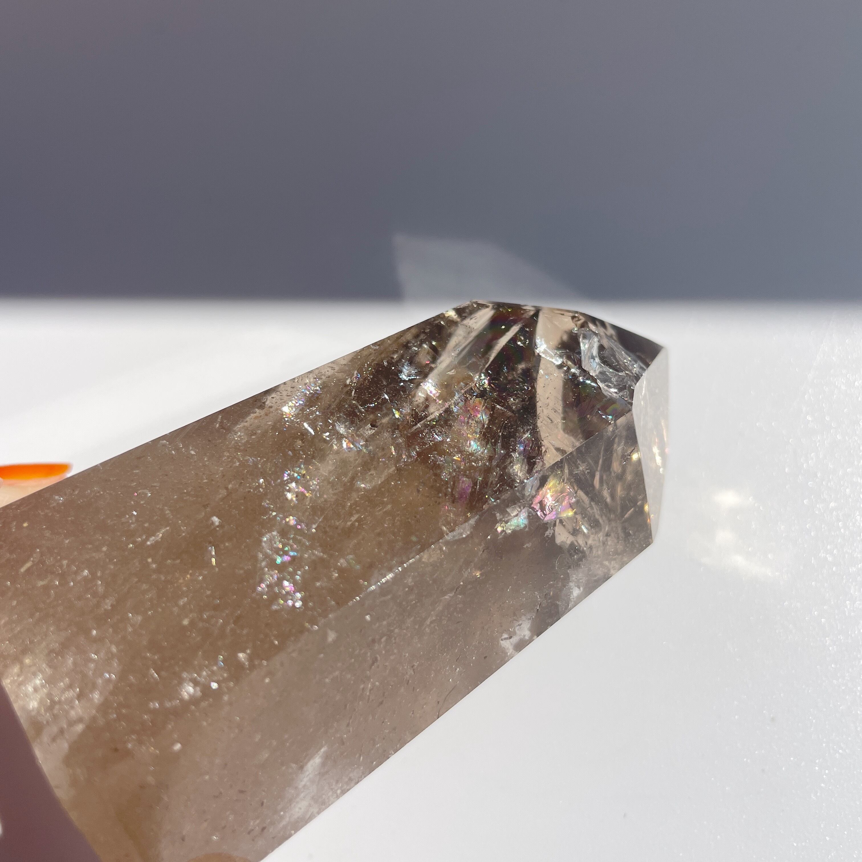 虹入り◎スモーキークォーツ タワー26◇Smoky quartz Tower◇天然石