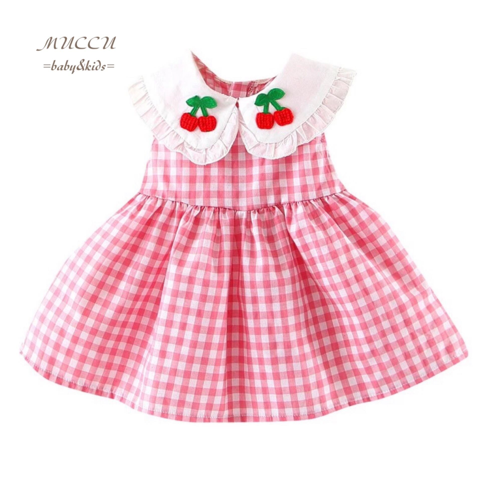 【美品】 BABY Love Heartチェックワンピース ピンク 送料無料！【予約販売】 チェリー ギンガムチェック ワンピース 70c