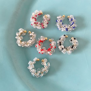 cocoiro "Frosted Czech Farfalle Bead Ear Cuff" チェコビーズ イヤーカフ