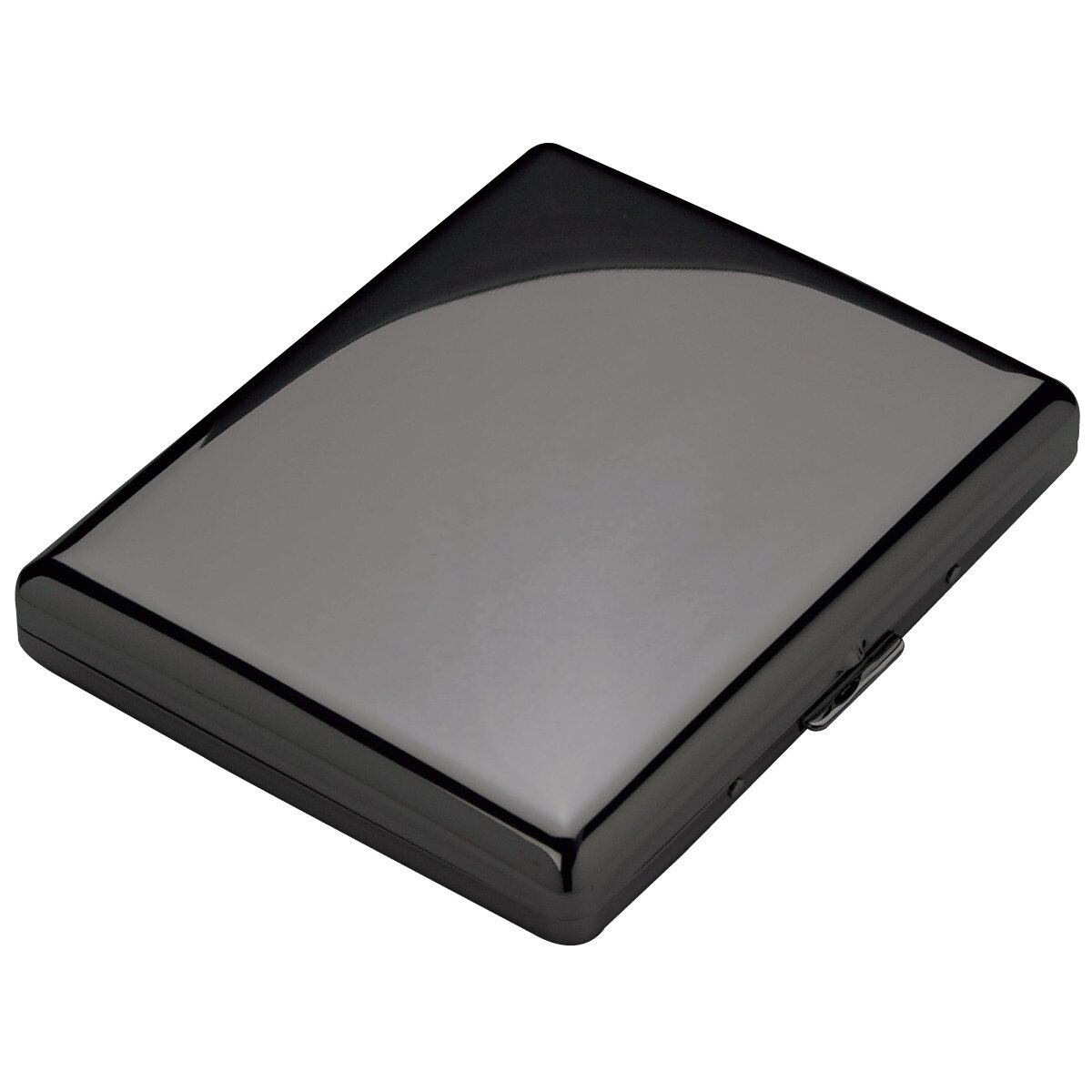 【数量限り】カジュアルメタル20(100mm) ブラックニッケルプレーン シガレットケース (1-92307-51)