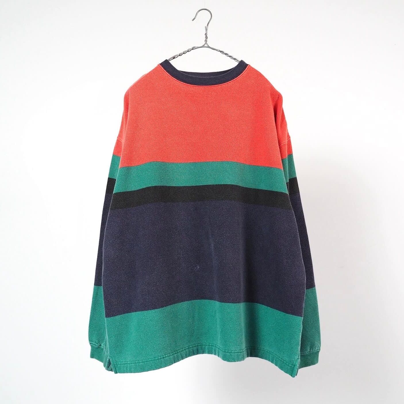 GAP multi color “Kanoko” border sweat L 90's オールド ギャップ 裏起毛 鹿子スウェット ボーダー