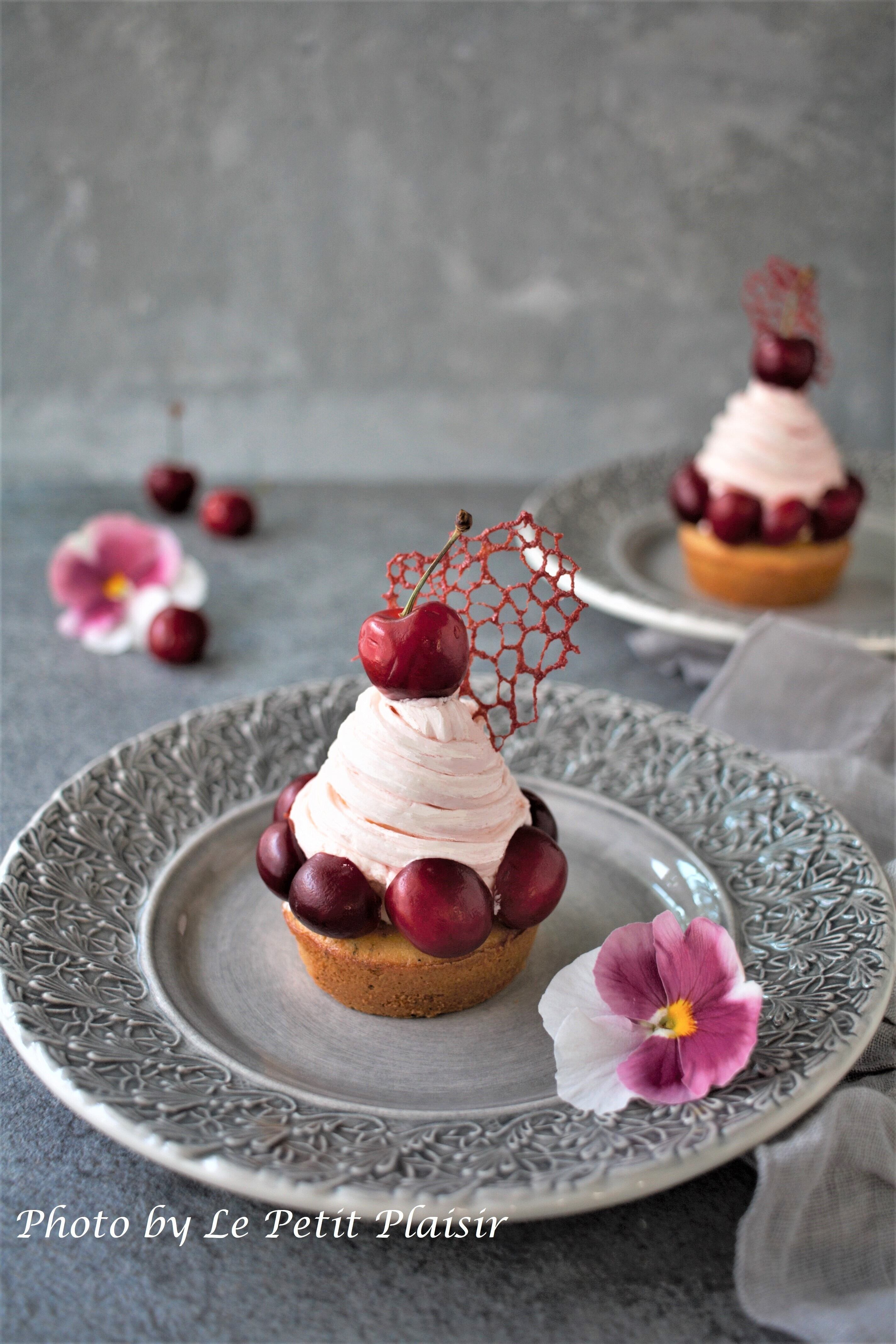 【さくらんぼのティー・モンブラン】タルト台なし!アールグレイ風味のしっとり簡単ボトムで