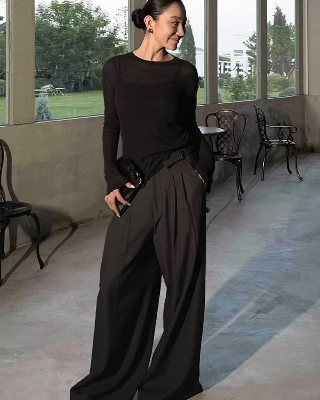 ワイドベルトストレートパンツ A25071