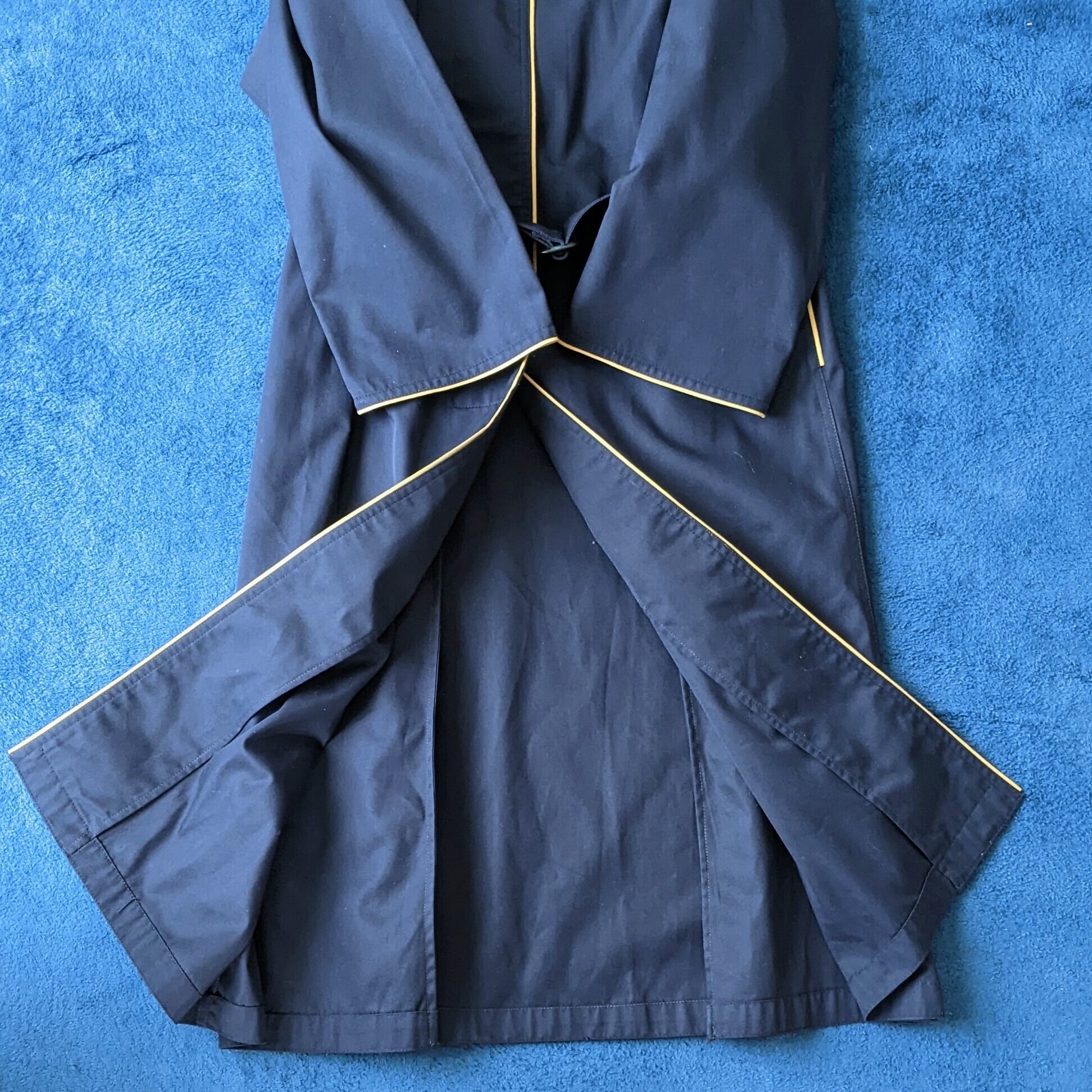 vintage】LANVIN PARIS ステンカラーコート 比翼仕立て パイピング