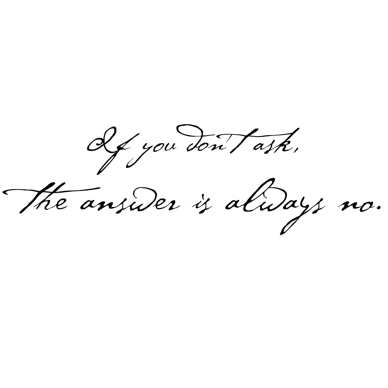 ウォールステッカー 名言 the answer is always no 黒 光沢