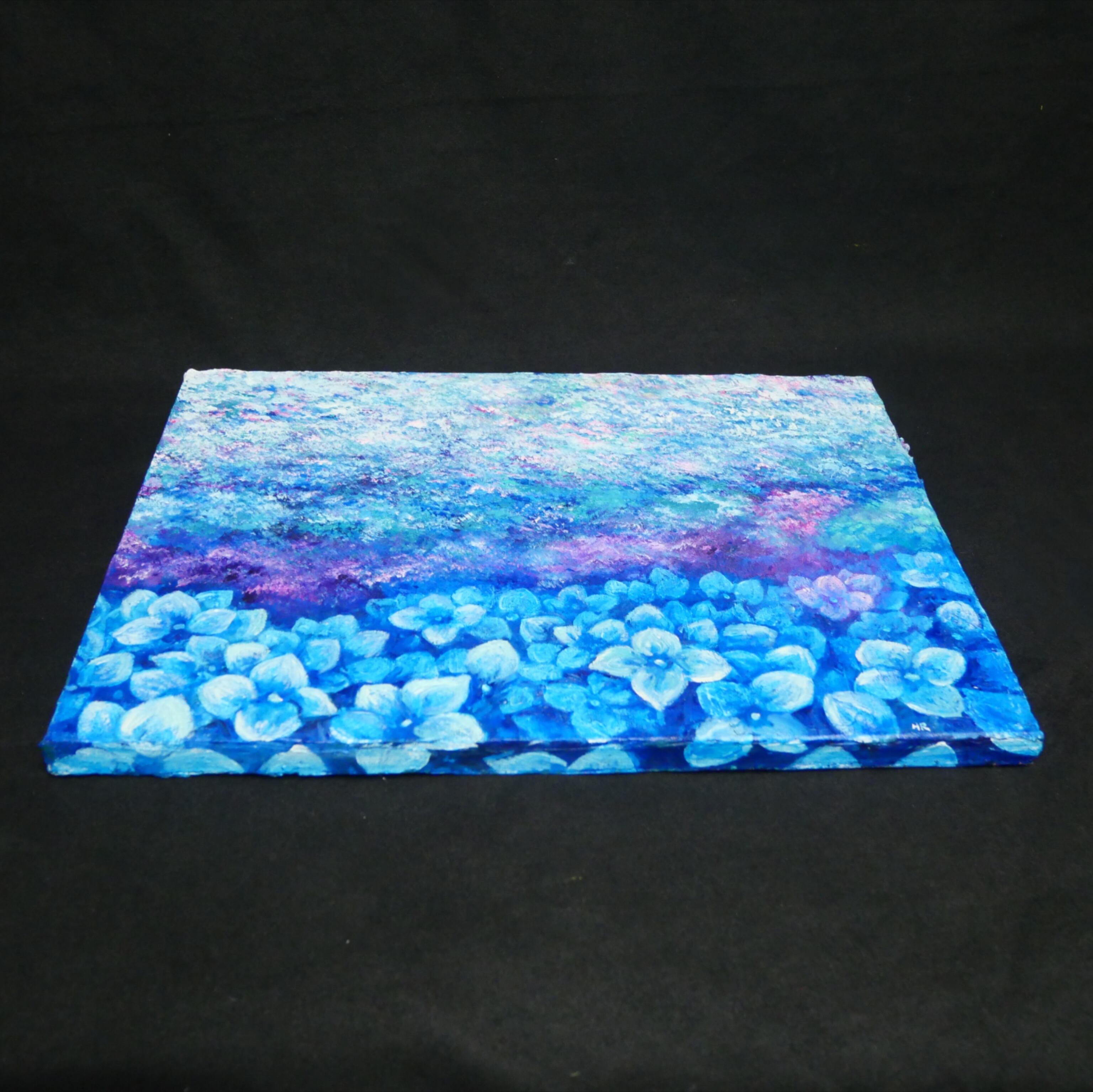 油絵・原画】雨上がりの奇跡 〜光満ちる紫陽花畑〜（F4号） ｜ 紫陽花