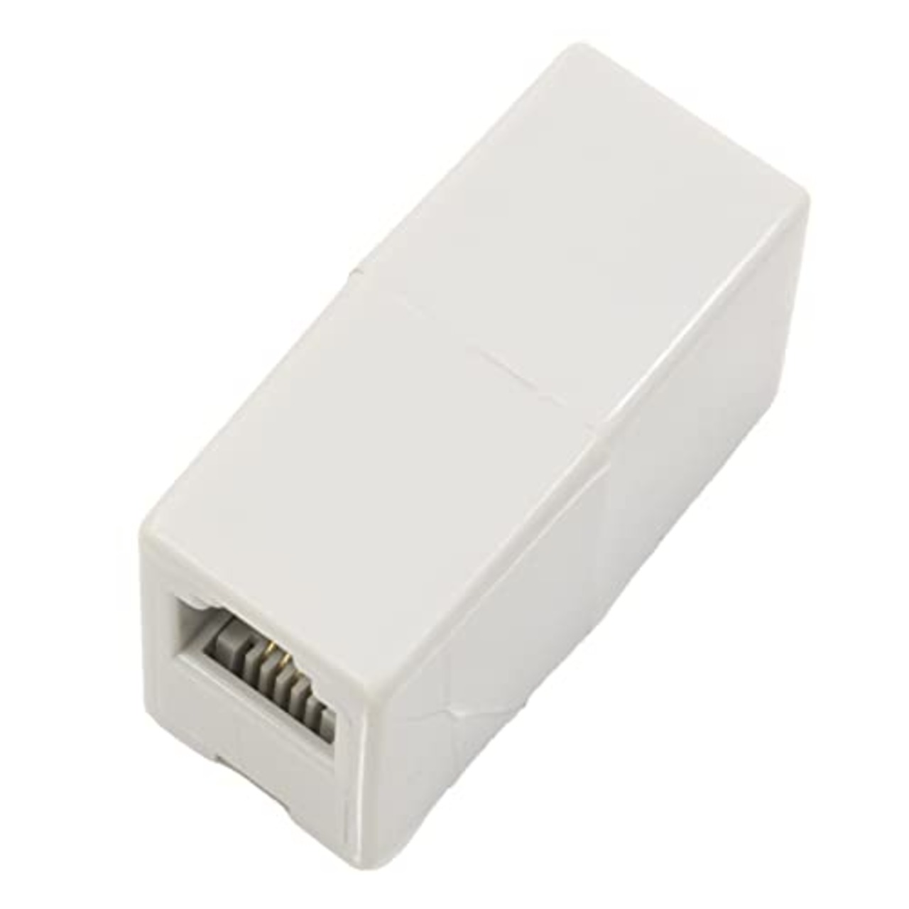 マクサー電機 モジュラーコード 電話線 中継コネクタ 6極 2芯・4芯兼用 アイボリー