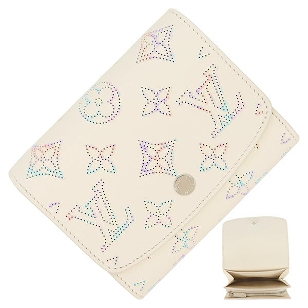 New LOUIS VUITTON ルイヴィトン ポルトフォイユ イリスコンパクト M2A010 モノグラム マヒナ リンククォーツ オフホワイト グラデーション 新品