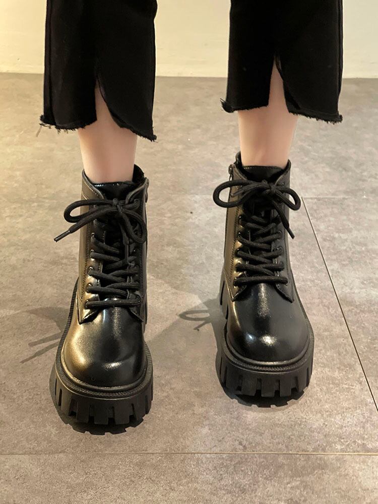 スタイルブーツウィンターレッドブラウンスタンダードショート レトロ レース 靴 シューズ 冬物 レースアップ 部族の婦人靴91359731311