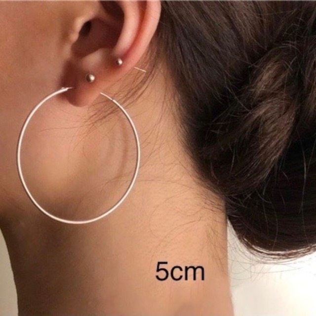 S925 silver/gold BIG hoop pierce (P192)