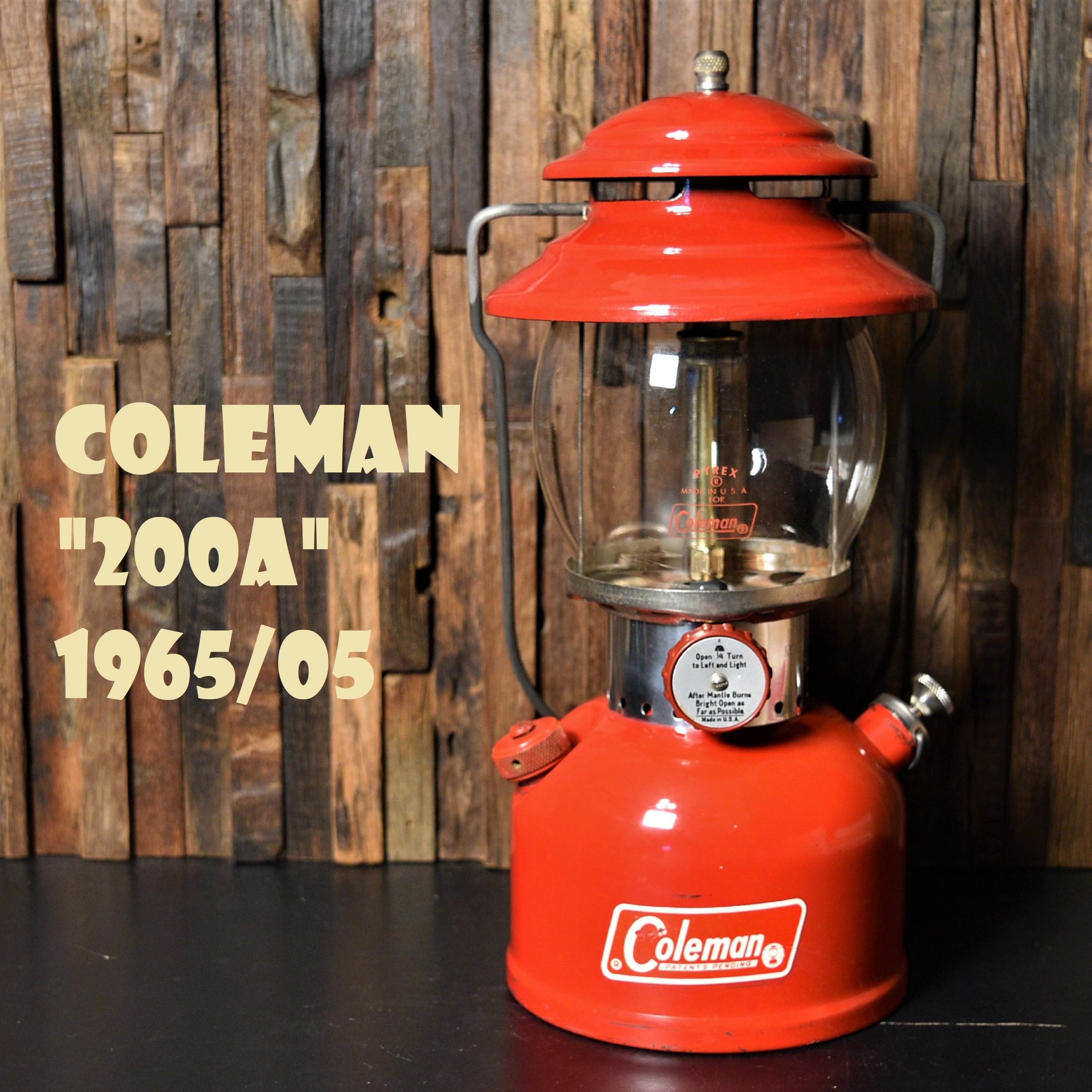 整備済 コールマン Coleman ランタン 200A ホワイトボーダー 1976年 2月 ホワイトガソリン キャンプ アウトドアカラー-