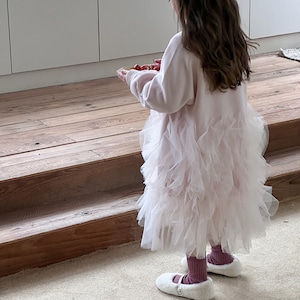 冬ふんわりチュールスウェットワンピース