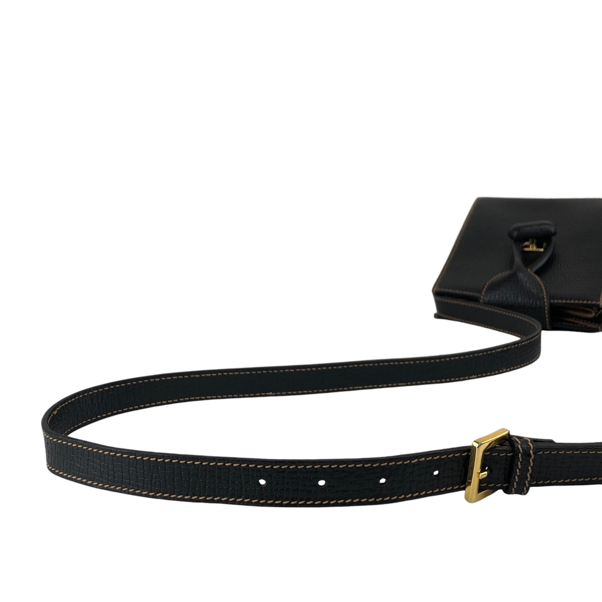 LOEWE ロエベ ショルダーバッグ ブラック ロゴ レザー ターンロック