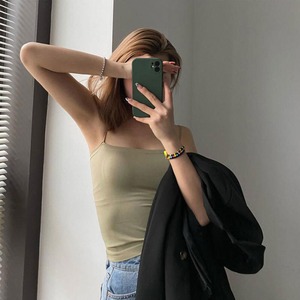 カップ付き キャミソール レディース 韓国 ブラトップ インナー トップス 春夏 きれいめ 大人 かわいい おしゃれ ショート丈 ロング丈 選べる2タイプ シンプル ストレッチ 大人可愛い 大人女子