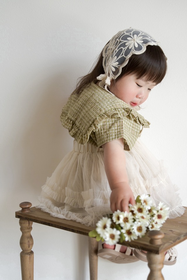 ꒰ 即納 ꒱ check frill blouse / mimimarket