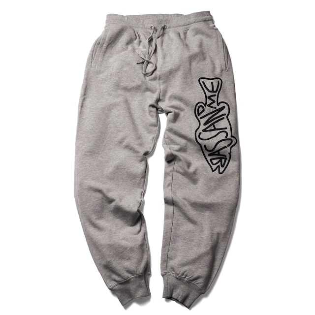 bassandme 9.3oz taperd sweat pants ”vertical bone” type-pile-grey