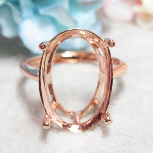 アウトレット18×13㎜ シンプル 4爪 S925 リング台 PG