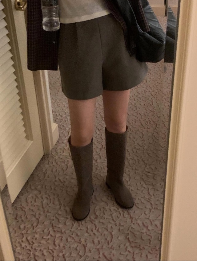 (LITER) poe wool button shorts / 2color
