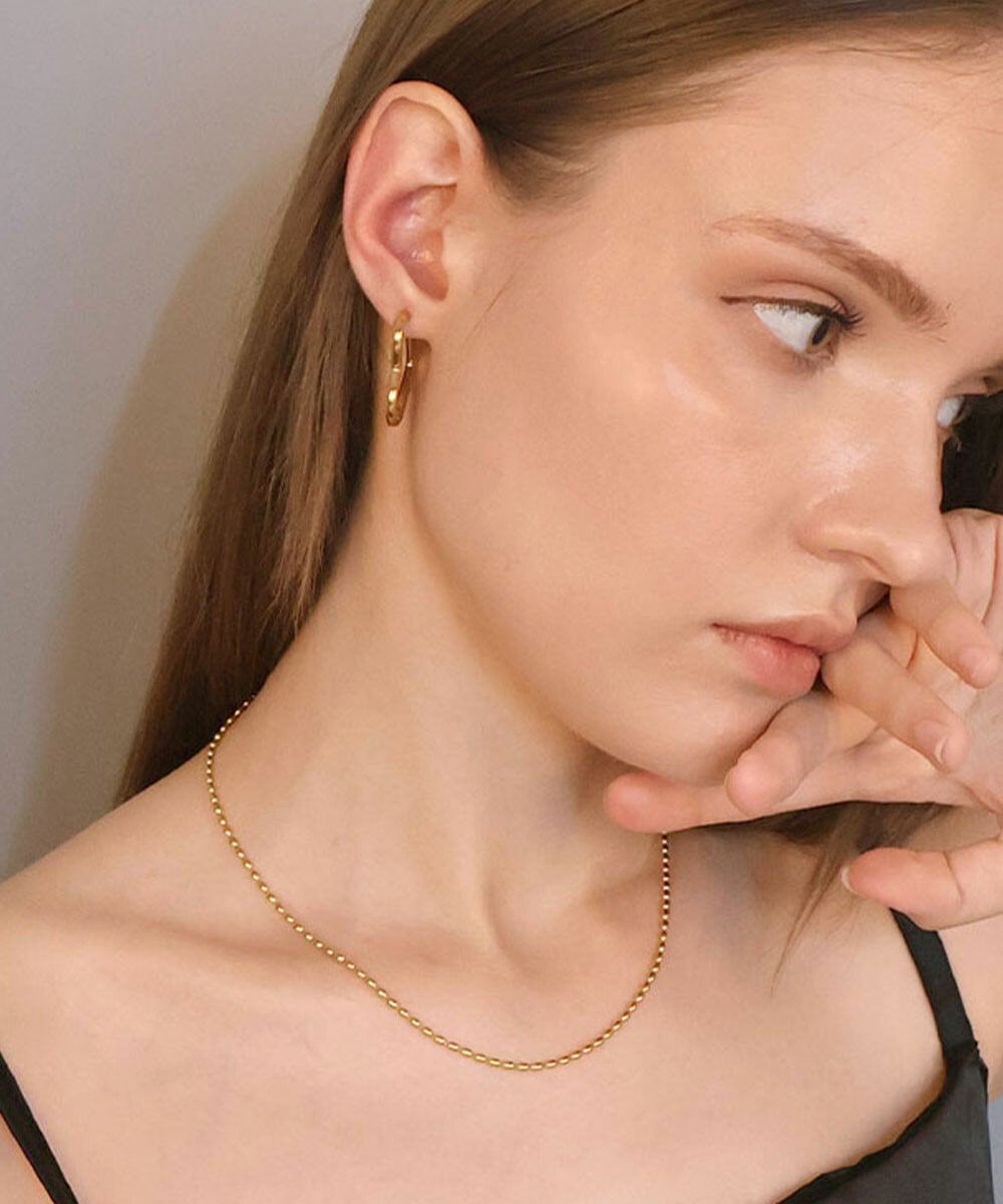 【SELECT】サージカルステンレス 316L ハート フープピアス / 金属アレルギー対応