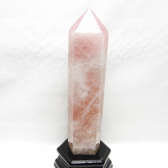 ローズクォーツ ポイント 六角柱 台座付属 一点物 152-2579