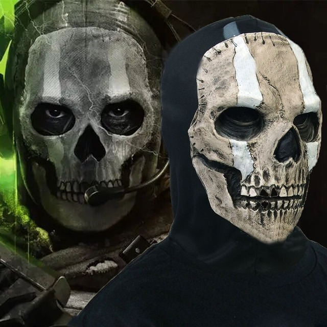 WARFAREスカルマスク ゴーストマスク フェイスプロテクター ヘルメット ハロウィン 日焼け止め ストリート DJ バイク サバゲー コスプレ 自転車