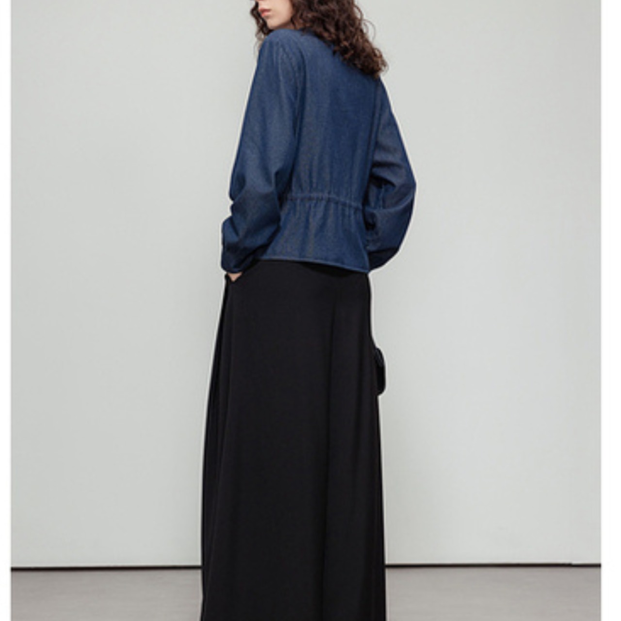 デニムドロスト ペプラムトップス 2color W01395