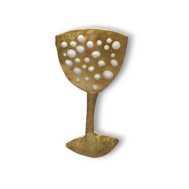 noix ブローチ ワイングラス（ステム長） スパークリング白