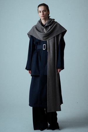 ZIP Stole Knit / ｶｼﾐﾔ/ｳｰﾙ ｽﾑｰｽﾆｯﾄ / U734-K03-115