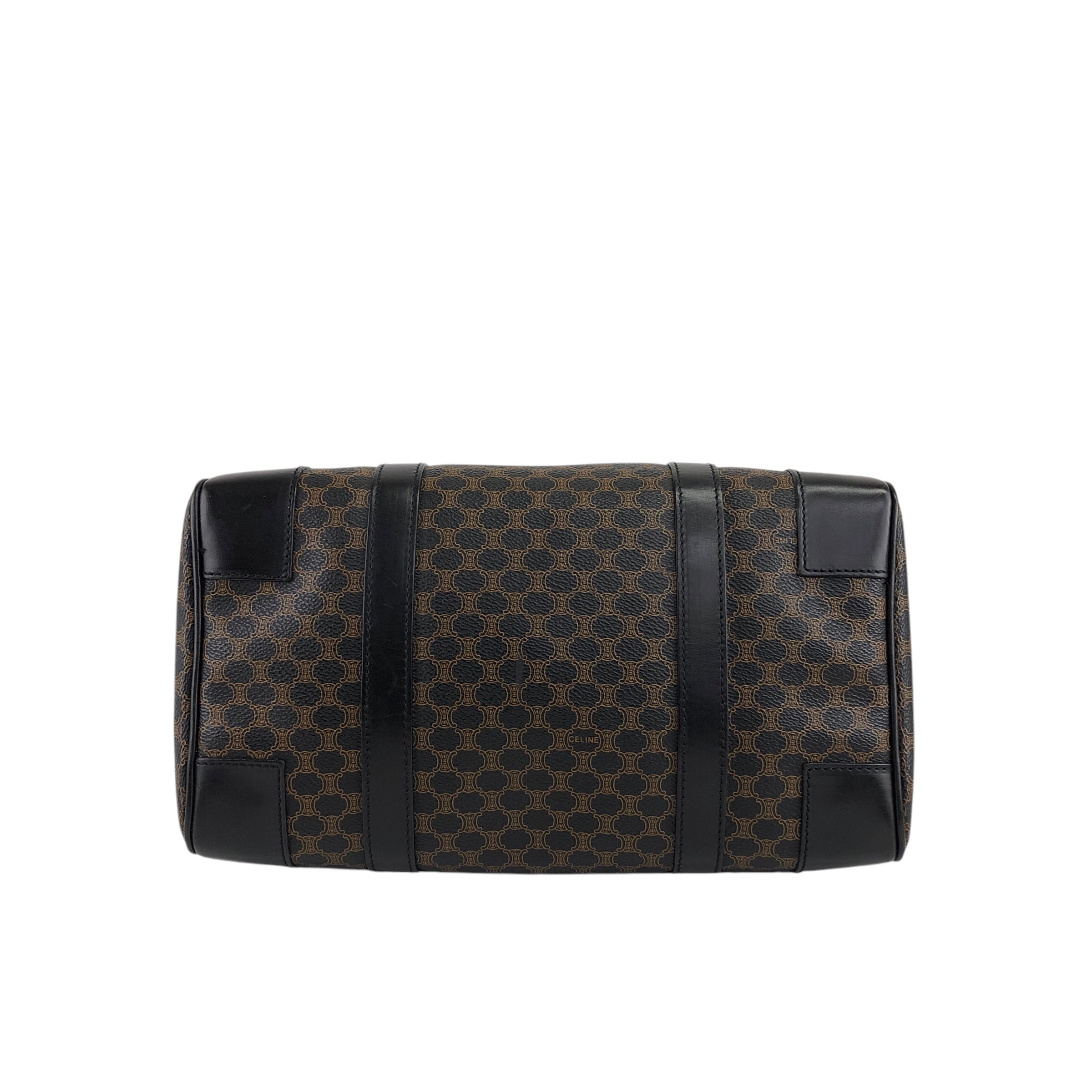 CELINE セリーヌ マカダム　ボストン　ハンド　バッグ CELINE（セリーヌ） ヴィンテージ マカダム ミニボストンバッグ