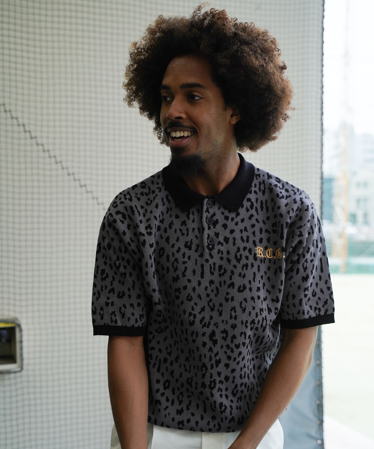 【RCGC】LEOPARD LOGO EMBROIDERY KNIT POLO［RGK003］