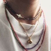 Metal ball necklace/022002