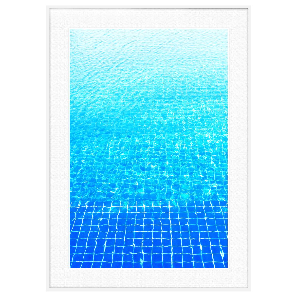 カラフルな写真 青いプールの水面 インテリアアートポスター額装