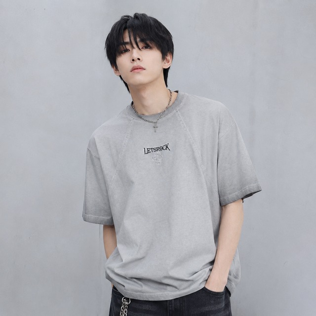 Letter Patch Cloth Short-Sleeve T-Shirt 0003