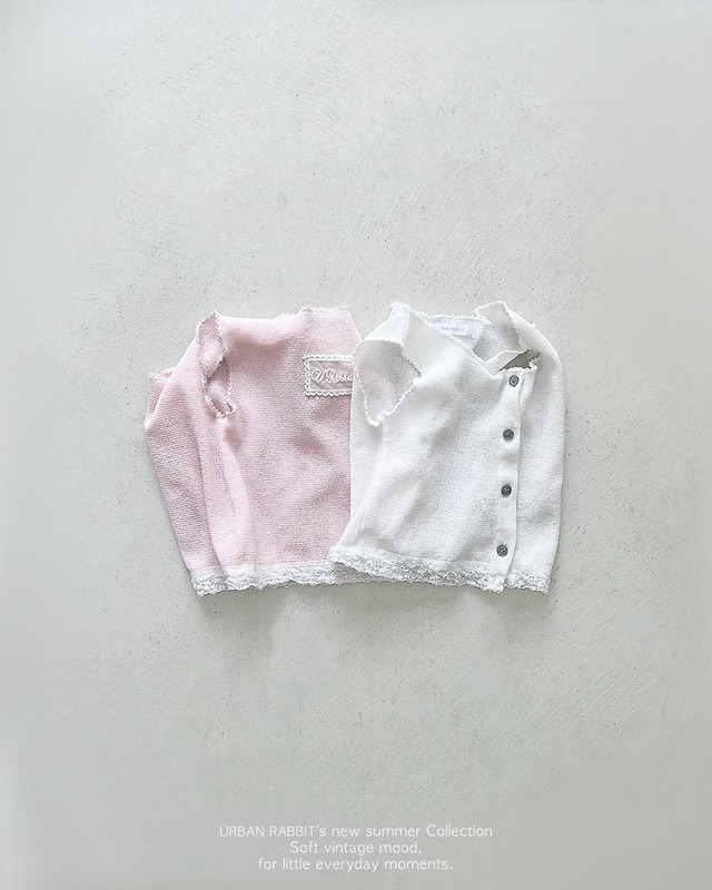 【取寄】urban rabbit｜lace knit sleeveless｜レースニットノースリーブ｜XS-JM｜kids&jr｜26 summer 2nd