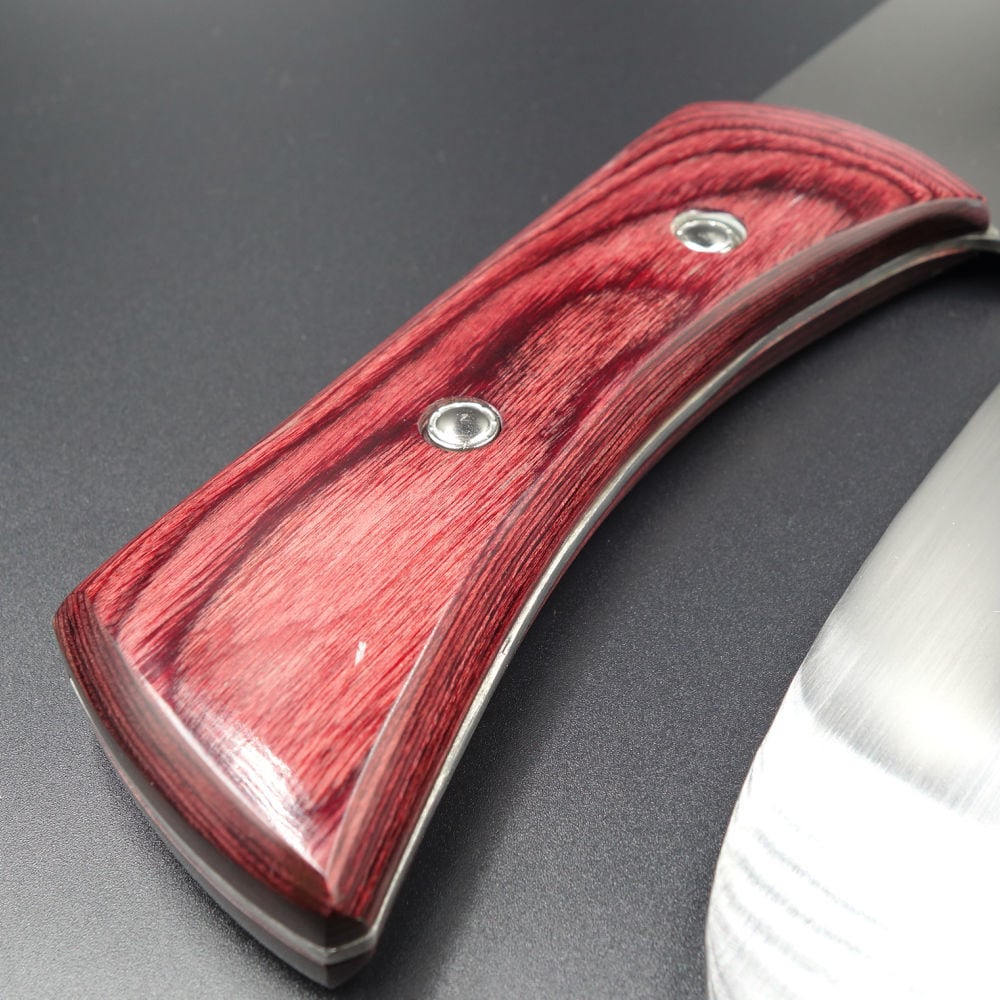 仙助 そば切包丁 越前刃物 青スーパークラッド 330mm ワイン色曲柄