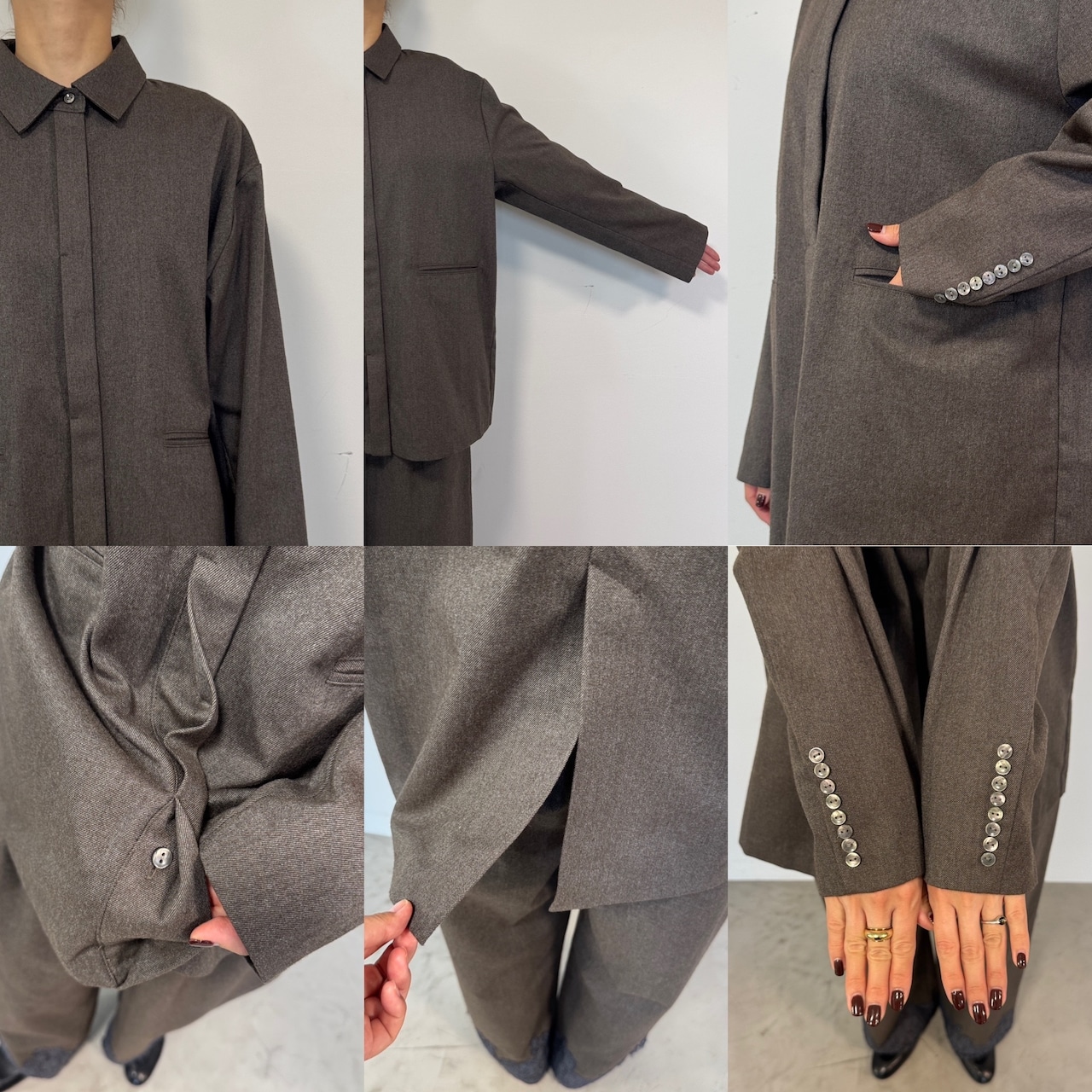 【受注予約:10月上旬入荷予定】フライフロント微起毛シャツJK/チャコールブラウン