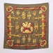 美品　HERMES　エルメス　カレ90　FERRONNERIE　鉄細工　カーキ　シルクスカーフ　大判ショール　21-2252