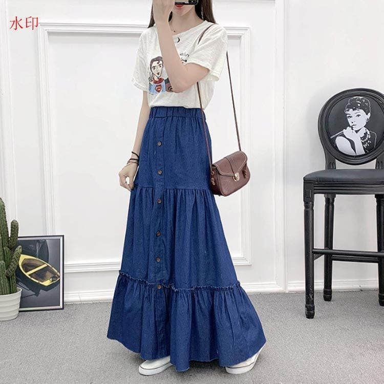 デニム ティアードスカート レディース デニムスカート 切り替え