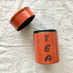 [ 再入荷 ] オレンジ色の漆茶筒｜欠け有03