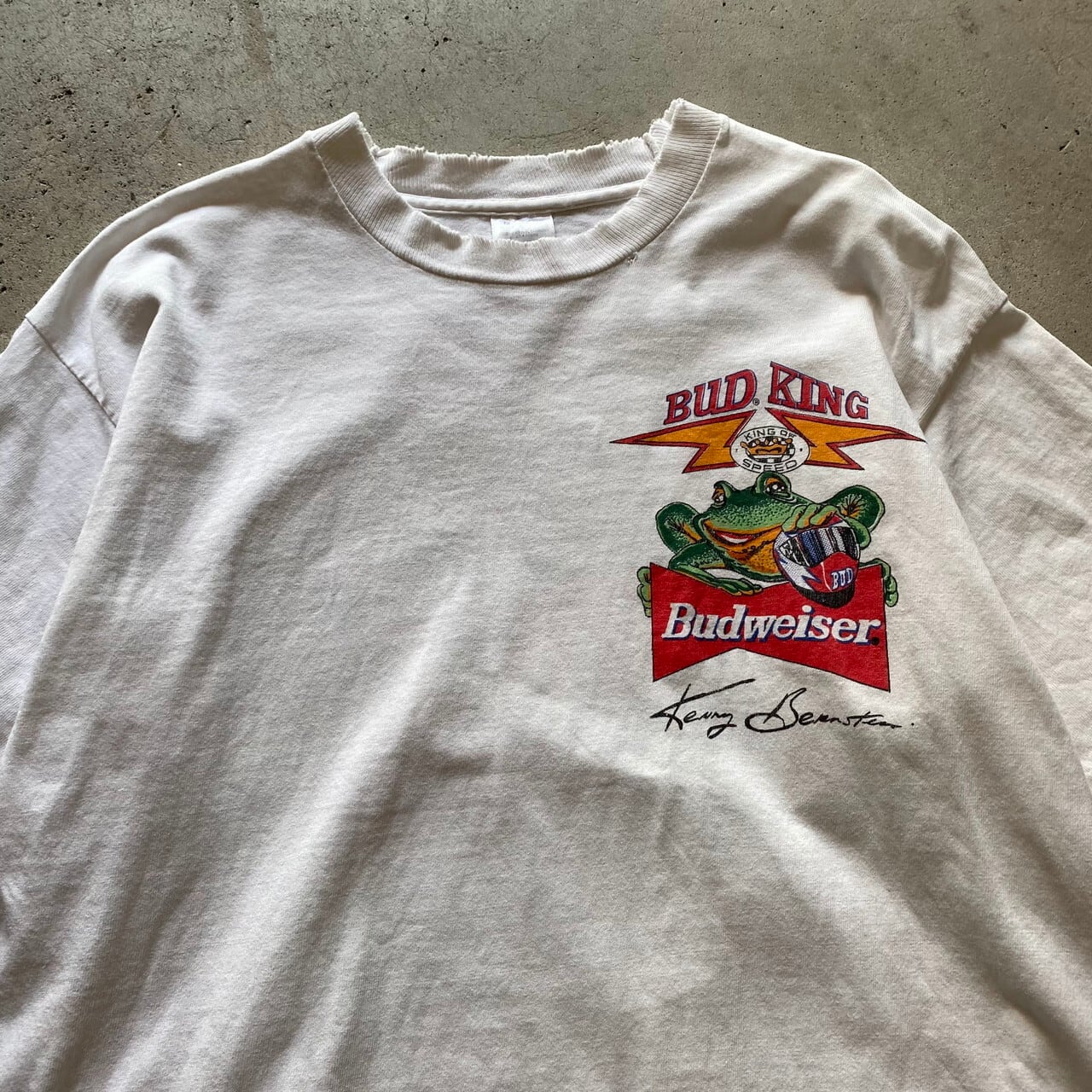 90年代 Budweiser King Racing バドワイザー カエル 両面プリント 