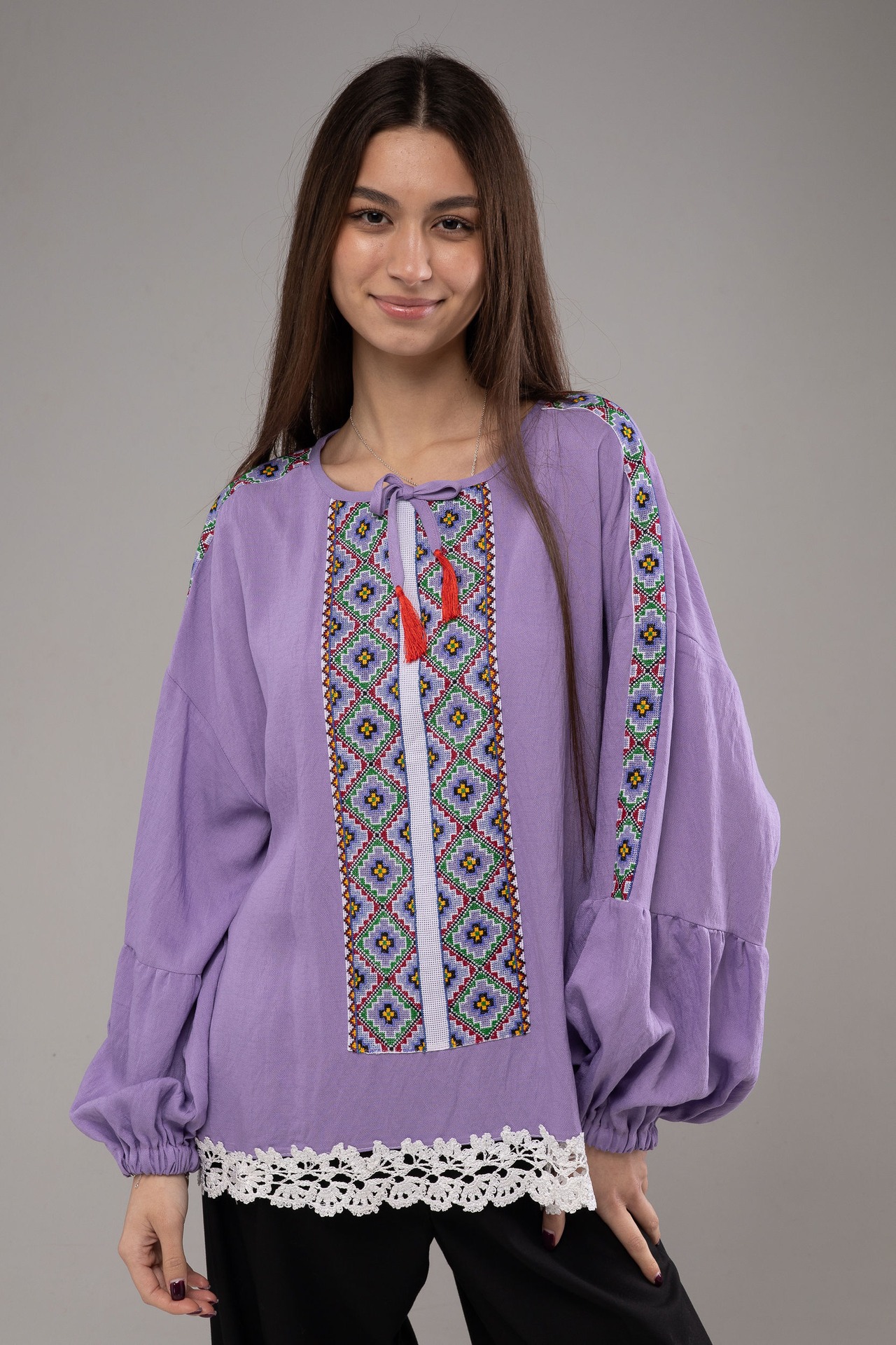 ウクライナ刺繍ヴィシヴァンカ　手刺繍　麻　レディース・フリーサイズ - 7