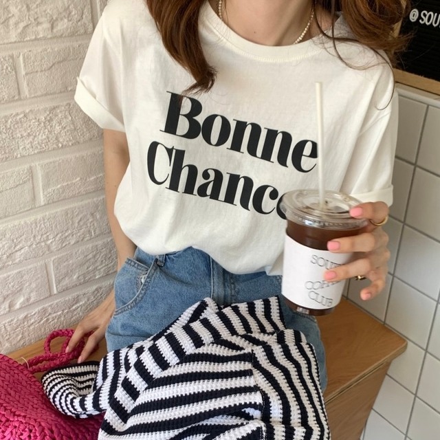 Bonne ChanceロゴTシャツ　3color　N01032