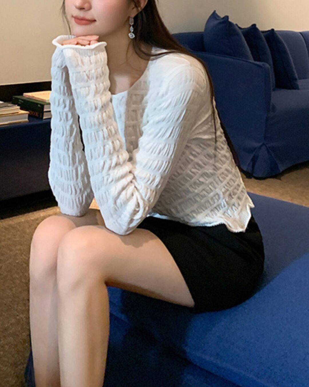 シャーリングリブカーディガン l0790