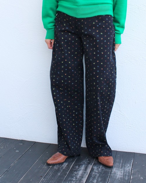 BAUM UND PFERDGARTEN/stamp flower denim pants