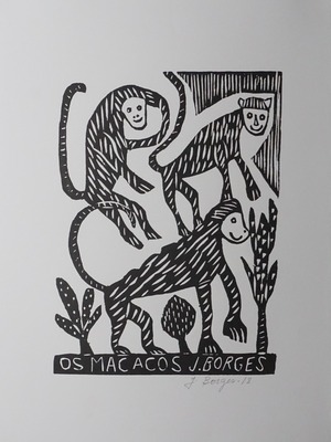 J.BORGES ジョタ・ボルジェス 木版画 M　【OS MACACOS】